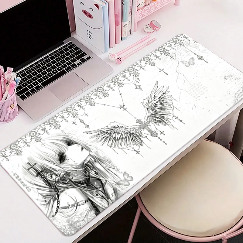 Tech Accessories For Desk - Alas Mouse Kulit Hitam Putih Estetika