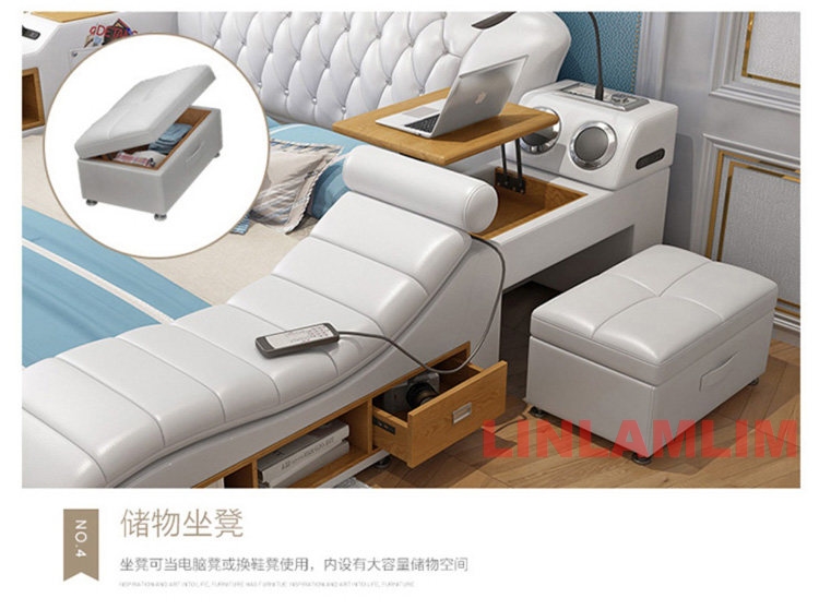 Tempat Tidur Kulit Asli Mewah  - Tech Queen ulasan dan harga