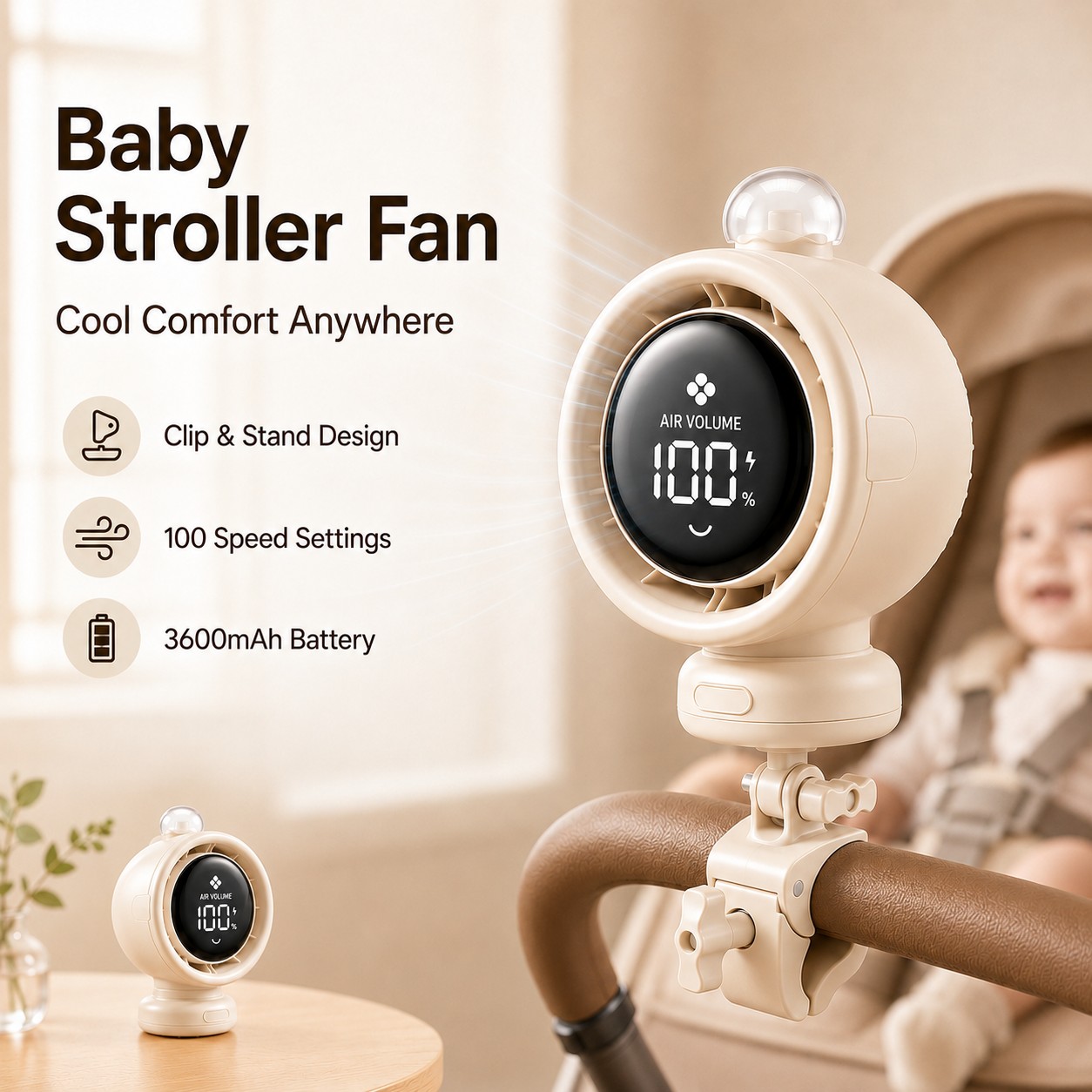 Kipas Stroller Portabel Baru 2 - Usb Fan Silent ulasan dan harga